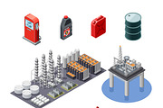 Oil industry isometric icons