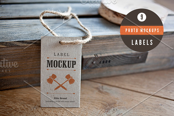 Labels - 9 photo mockups in Product Mockups - product preview 4