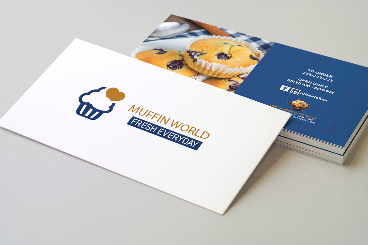 Muffin World Business Card Template  in Business Card Templates - product preview 8