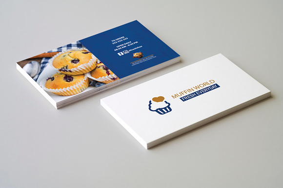 Muffin World Business Card Template  in Business Card Templates - product preview 2