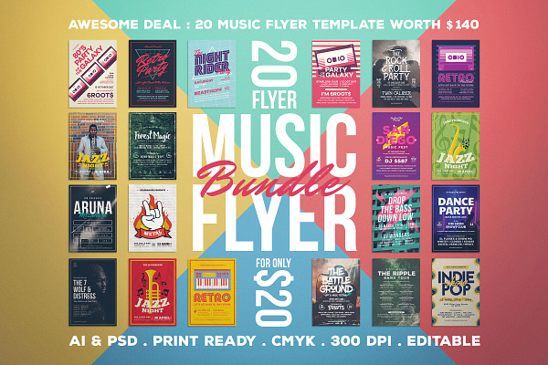 Music Flyer Bundle | 20 for $20!