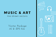 Music & Art  Line Vectors