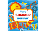 Happy Summer Holiday Vector Banner