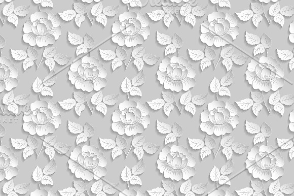 5 Vector floral volumetric patterns in Patterns - product preview 1