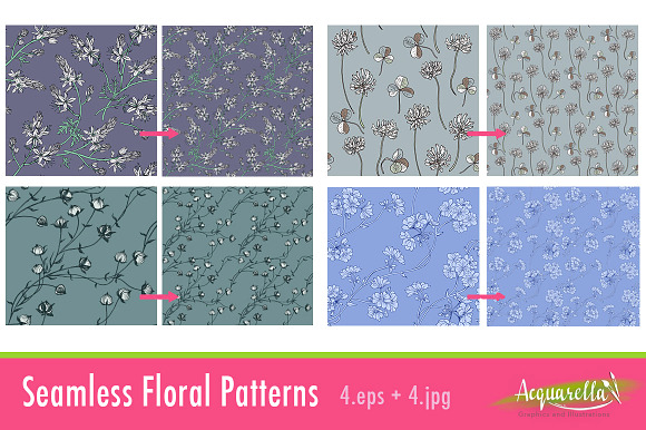 Cold Colors Set2 - Floral Patterns in Patterns - product preview 1