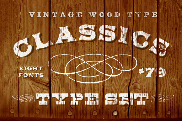 Vintage Wood Type Classics in Display Fonts - product preview 4