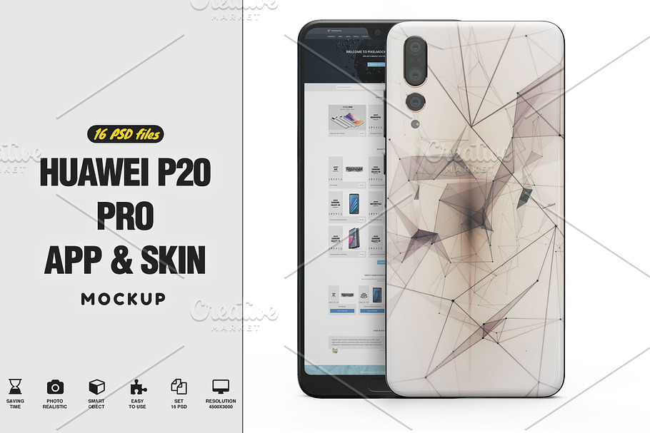Huawei P20 Pro App & Skin Mockup