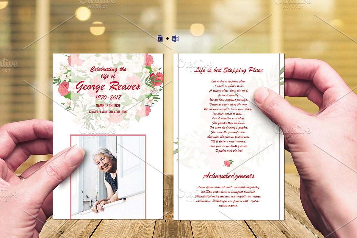 Funeral Prayer Card Template - V03 in Card Templates - product preview 8