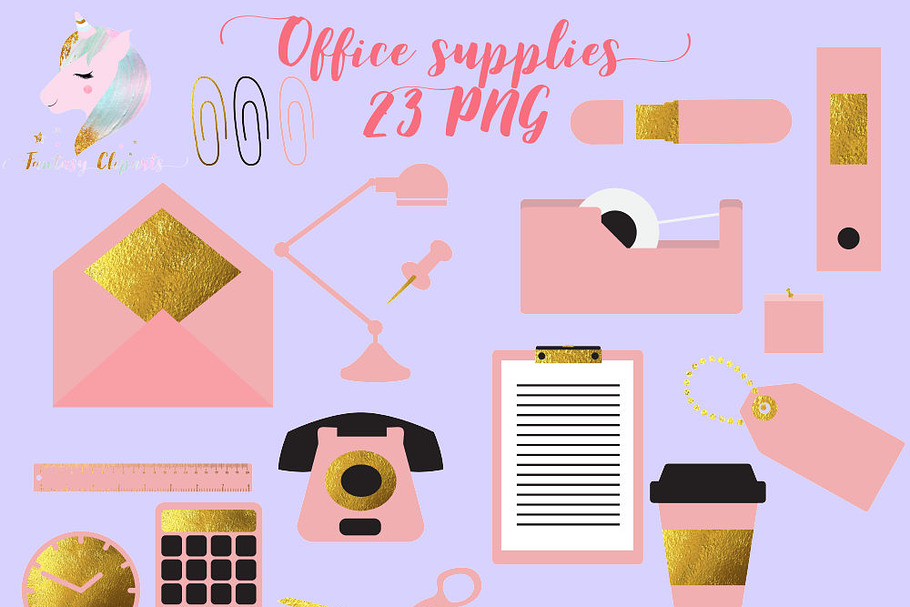 Office Supplies Clipart in Illustrations - product preview 8