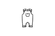 Piece of baby wear hand drawn outline doodle icon.