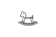 Rocking horse swing hand drawn outline doodle icon.