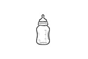 Feeding bottle hand drawn outline doodle icon.