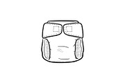 Baby diaper hand drawn outline doodle icon.