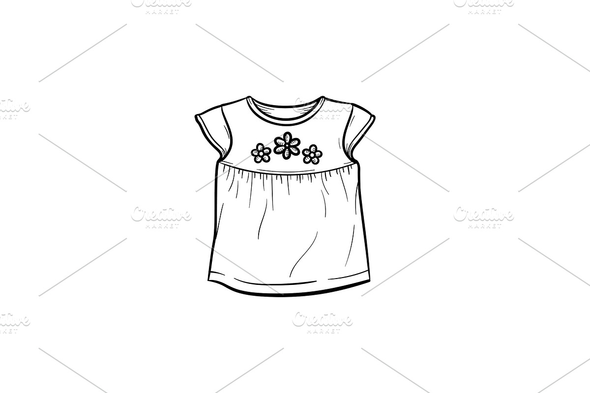Baby t-shirt hand drawn outline doodle icon. in Illustrations - product preview 8