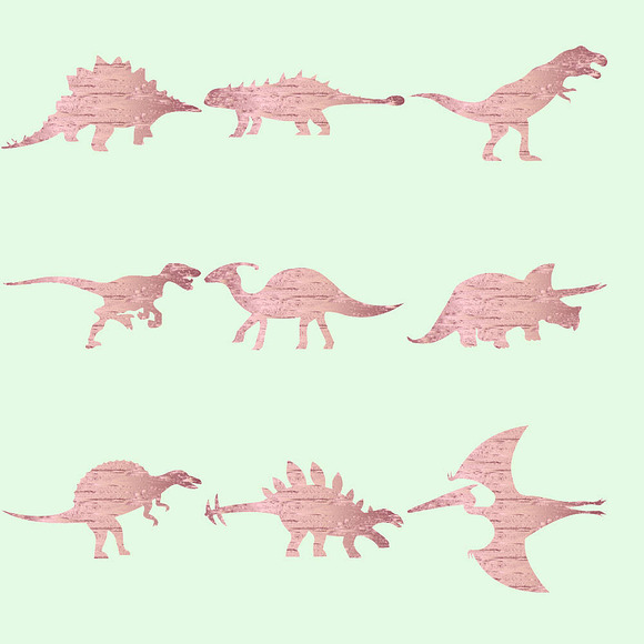 Dinosaur Silhouette Clipart in Illustrations - product preview 2