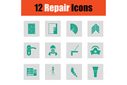 Set of flat repair icons