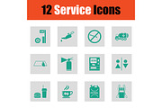 Set of twelve Petrol station icons
