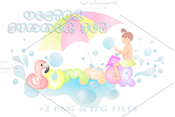 Summer holidays fun vector clipart in Illustrations - product preview 1