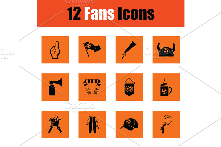 Set of soccer fans icons in Graphics - product preview 8