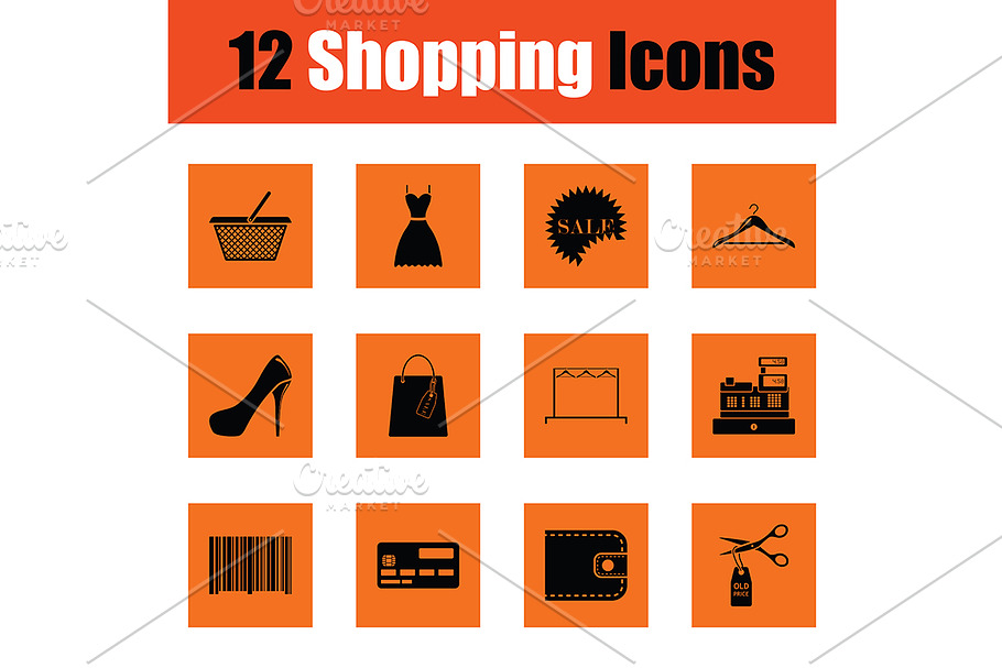 Shopping icon set in Graphics - product preview 8