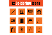 Set of twelve soldering  icons