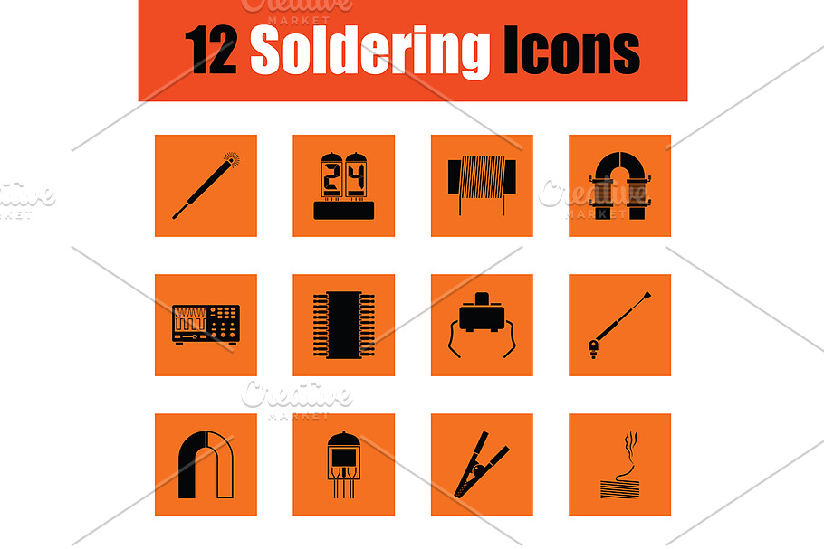 Set of twelve soldering  icons in Graphics - product preview 8