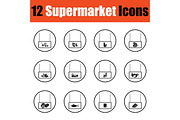 Supermarket icon set