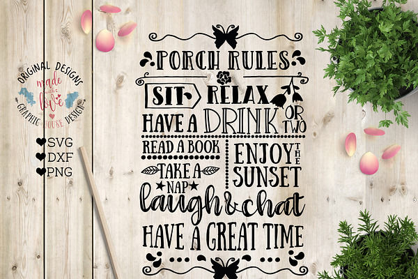 Porch Rules Cut File and Printable