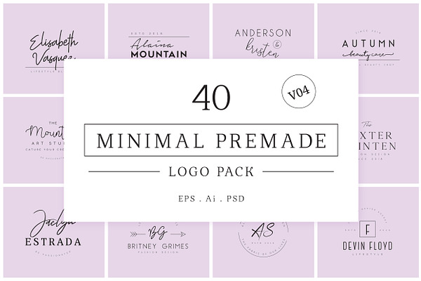 Minimal Premade Logo Bundle V04
