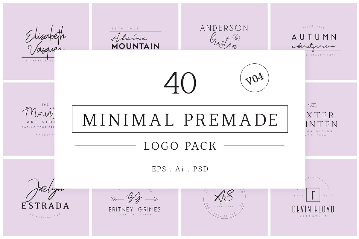 Minimal Premade Logo Bundle V04 in Logo Templates - product preview 8