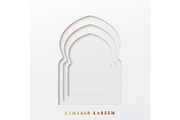 Arabic window design. Ramadan Kareem greeting card