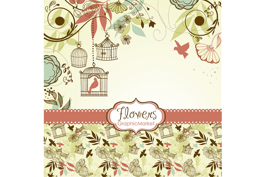 14 Flower Designs and a background