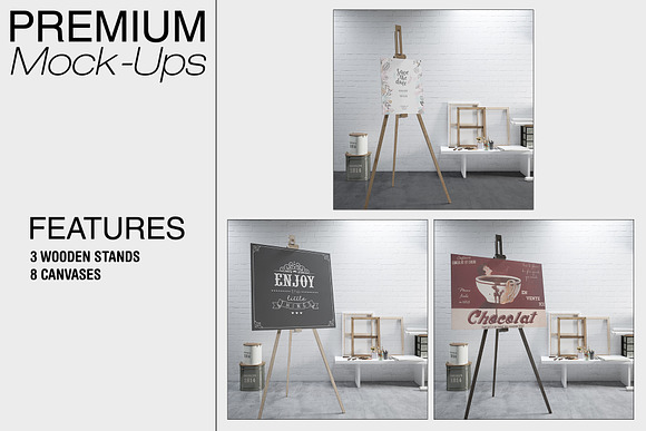 Easel with Canvas - Many Sizes in Print Mockups - product preview 2