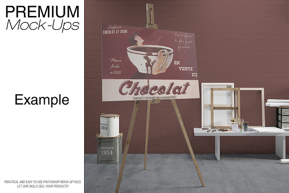 Easel with Canvas - Many Sizes in Print Mockups - product preview 3