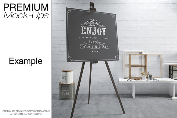 Easel with Canvas - Many Sizes in Print Mockups - product preview 4