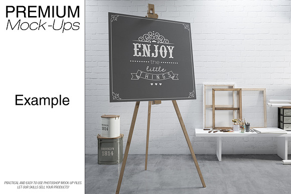 Easel with Canvas - Many Sizes in Print Mockups - product preview 5