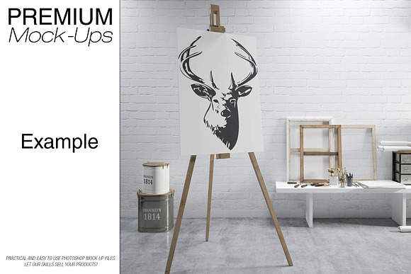 Easel with Canvas - Many Sizes in Print Mockups - product preview 6