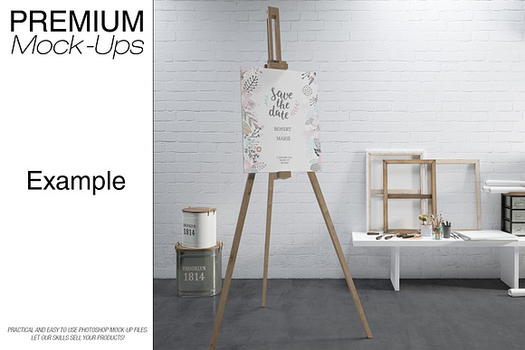 Easel with Canvas - Many Sizes in Print Mockups - product preview 7