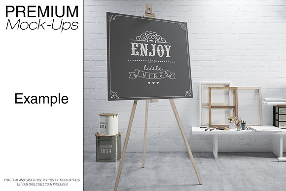 Easel with Canvas - Many Sizes in Print Mockups - product preview 8