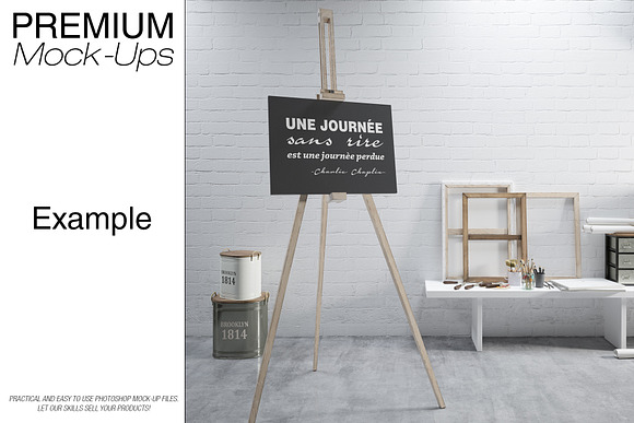 Easel with Canvas - Many Sizes in Print Mockups - product preview 9