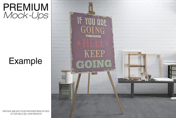 Easel with Canvas - Many Sizes in Print Mockups - product preview 10