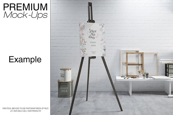 Easel with Canvas - Many Sizes in Print Mockups - product preview 12