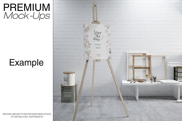 Easel with Canvas - Many Sizes in Print Mockups - product preview 14