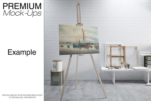 Easel with Canvas - Many Sizes in Print Mockups - product preview 16