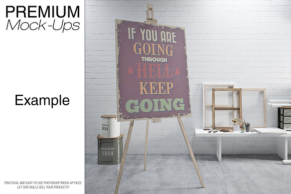 Easel with Canvas - Many Sizes in Print Mockups - product preview 19