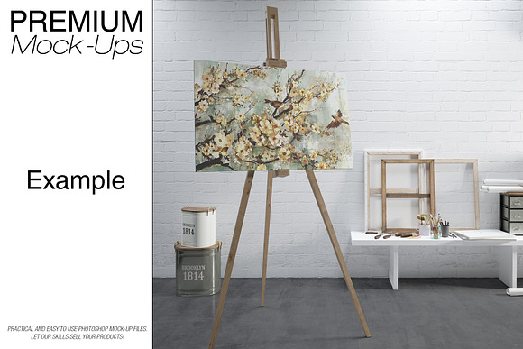 Easel with Canvas - Many Sizes in Print Mockups - product preview 23