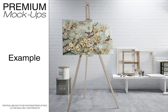 Easel with Canvas - Many Sizes in Print Mockups - product preview 25