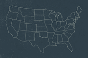 U.S. Map - Hand Illustrated