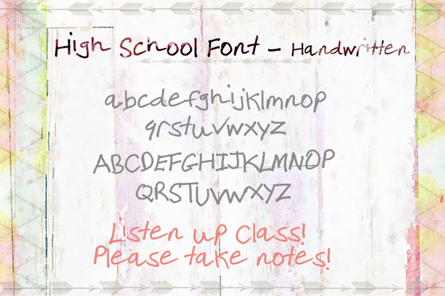 Highschool Handwritten Font in Script Fonts - product preview 8