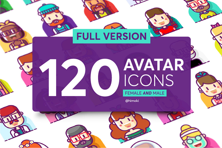 120 avatar icons-Full version in Graphics - product preview 8
